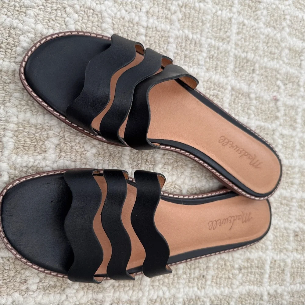 Madewell Black Women's Sandals-7.5 Leather - Picture 2 of 5